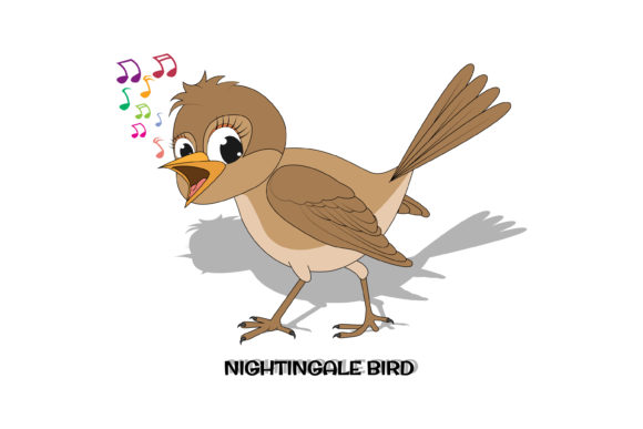 Adorable Nightingale Bird Cartoon: A Designer's Delight