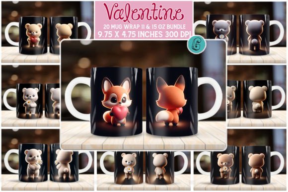 Animal 2 Sided 3D Mug Wrap Set Bundle: Creative Assets for Makers