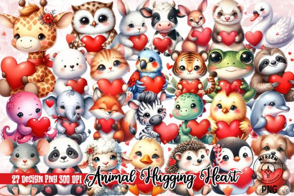 Animal Hugging Heart Watercolor Clipart: Infusing Projects with Whimsy