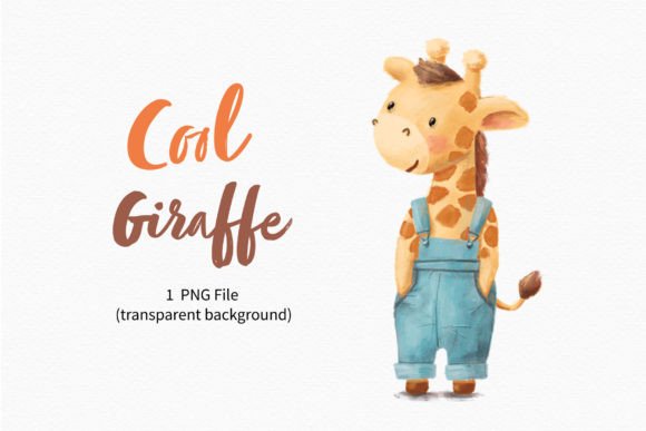 Charming Design Assets: The Cute Giraffe Cool Animal Clipart Png