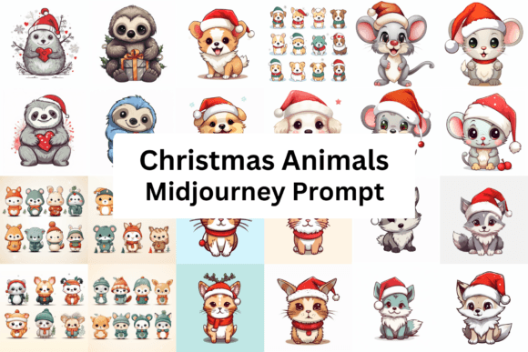 Christmas Animal Clipart: Whimsical Holiday Design Assets