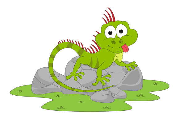 Cute Iguana Animal Cartoon: A Playful Asset for Creative Projects