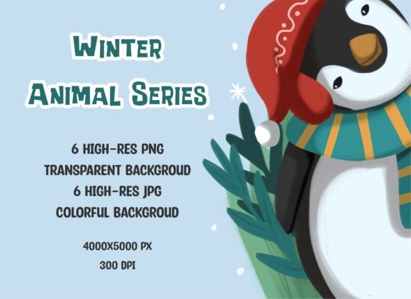 Cute Winter Animal Illustrations for Festive Design