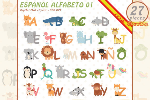 Español Animal Alfabeto Clipart: A Spanish Alphabet Zoo