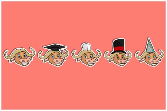 Head Buffalo Animal Sticker Set: Your Quirky Branding Ally