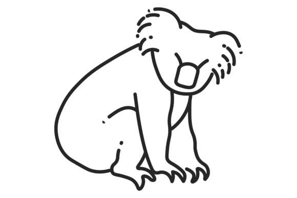 Koala Line Icon: An Australian Zoo Animal for Modern Design