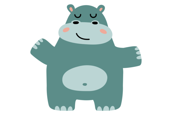 Meet the Cute Hippo: A Cheerful Zoo Animal for Modern Projects