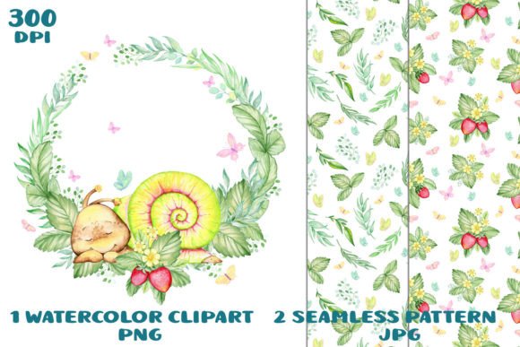 Snail Girl: Watercolor Little Animal Clipart for Gentle Branding