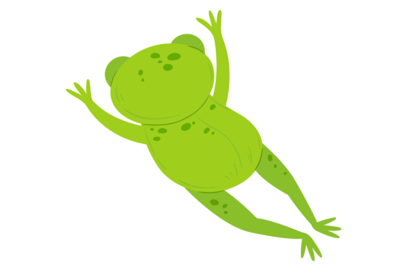 Swimming Frog Top View: A Playful Asset for Modern Design