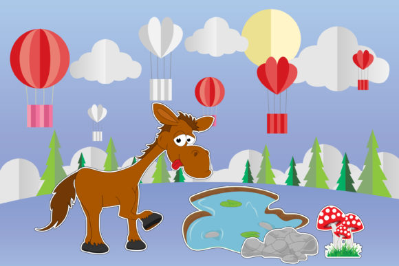 Understanding the Cute Horse Animal Cartoon Landscape Design Asset