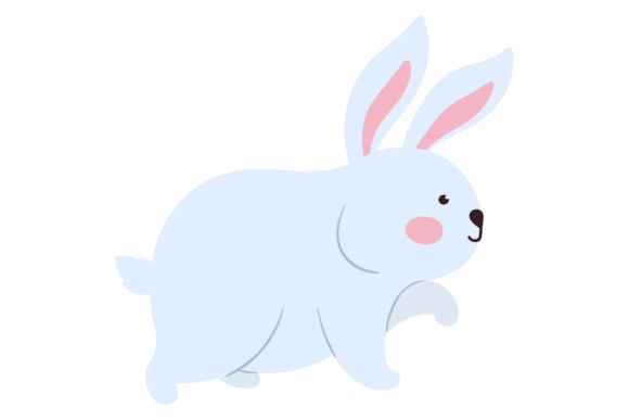 Walking Bunny: The Adorable White Animal Character for Your Brand