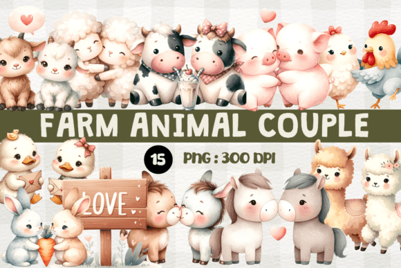 Watercolor Farm Animal Valentine Couple: A Designer's Guide