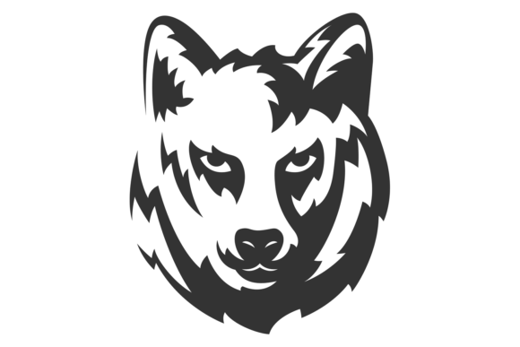 Wolf Portrait Logo: A Bold Black Animal Head for Strong Branding